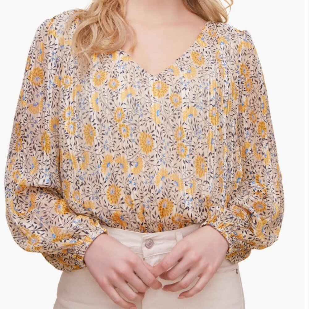 ASTR the Label Floral Pleated Blouse